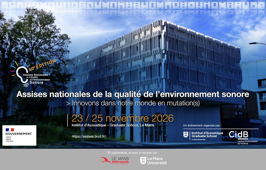 Les 10èmes Assises nationales de la qualité de l'environnement sonore ouvrent leurs inscriptions