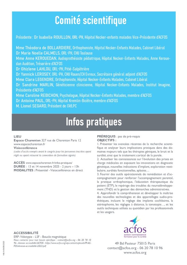 Tous les détails sur le prochain colloque Acfos