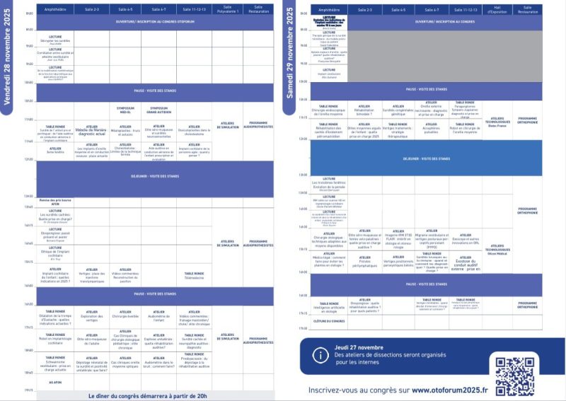 Découvrez le programme détaillé de l’otoforum 2025