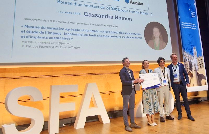 Cassandre Hamon reçoit la bourse SFA-Audika