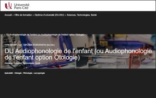 Les inscriptions au DU Audiophonologie de l'enfant de Paris Cité sont ouvertes