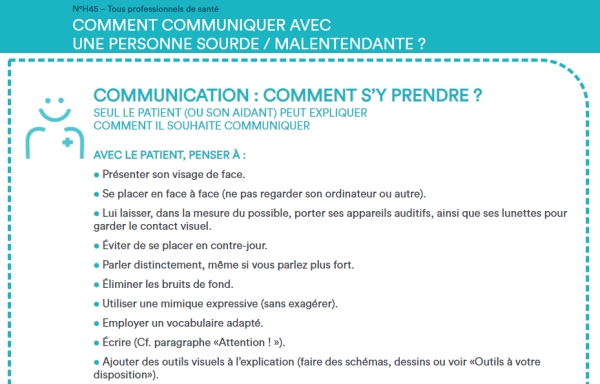 Handiconnect.fr publie des conseils sur le handicap auditif à destination des professionnels de santé