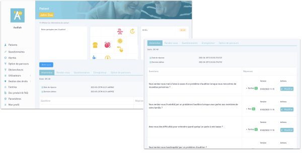 Audilab 7/7 : application maison pour le suivi des patients