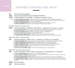Découvrez le programme des 23ème Journées ORL-Paca