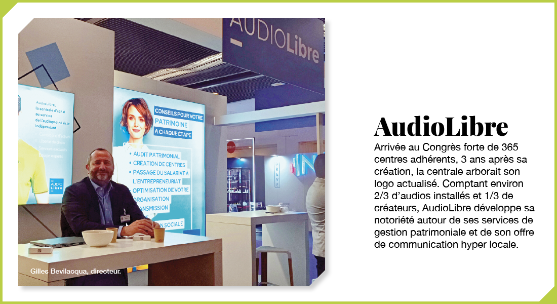 Audiolibre : Arrivée au Congrès forte de 365 centres adhérents, 3 ans après sa création, la centrale arborait son logo actualisé. Comptant environ 2/3 d’audios installés et 1/3 de créateurs, AudioLibre développe sa notoriété autour de ses services de gestion patrimoniale et de son offre de communication hyper locale.