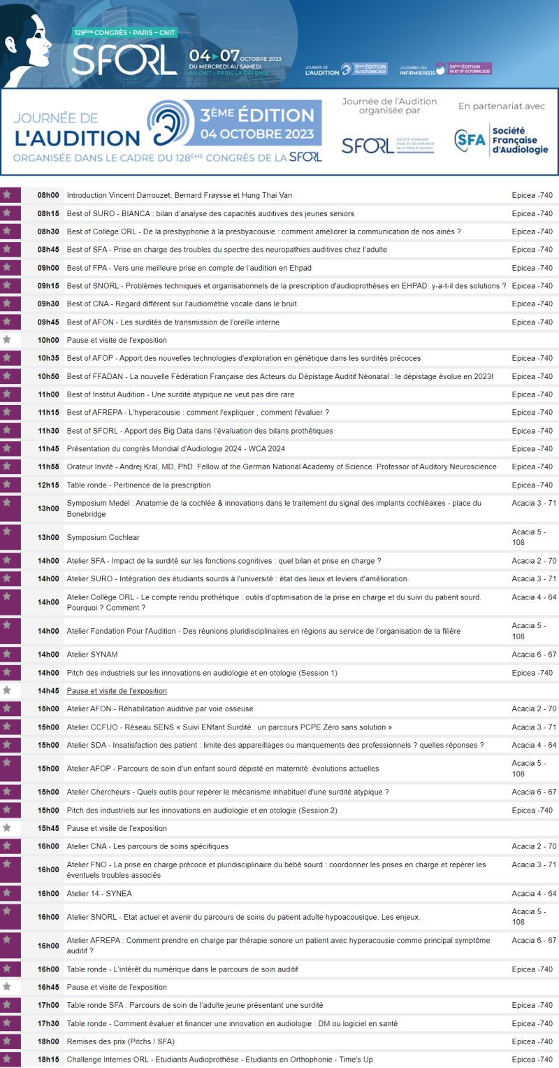 3e Journée pluridisciplinaire de l’audition-SFORL : la dead line pour les tarifs réduits approche