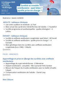 Troubles vestibulaires et surdités seront explorés à la loupe lors du prochain e-colloque de la SFA