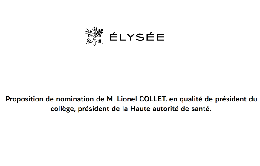 L’Elysée propose Lionel Collet comme président de la HAS