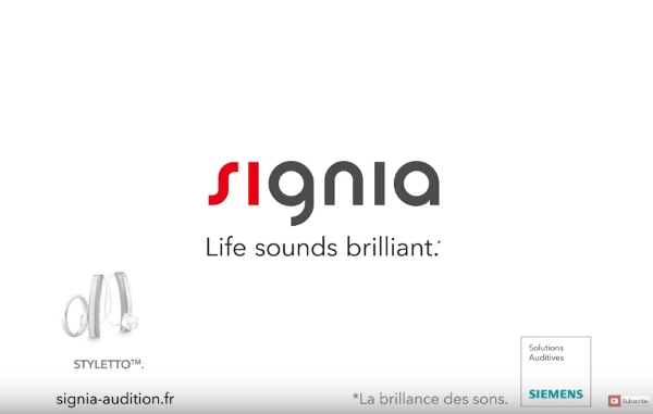 Signia revient en TV avec son aide auditive ultra design Styletto